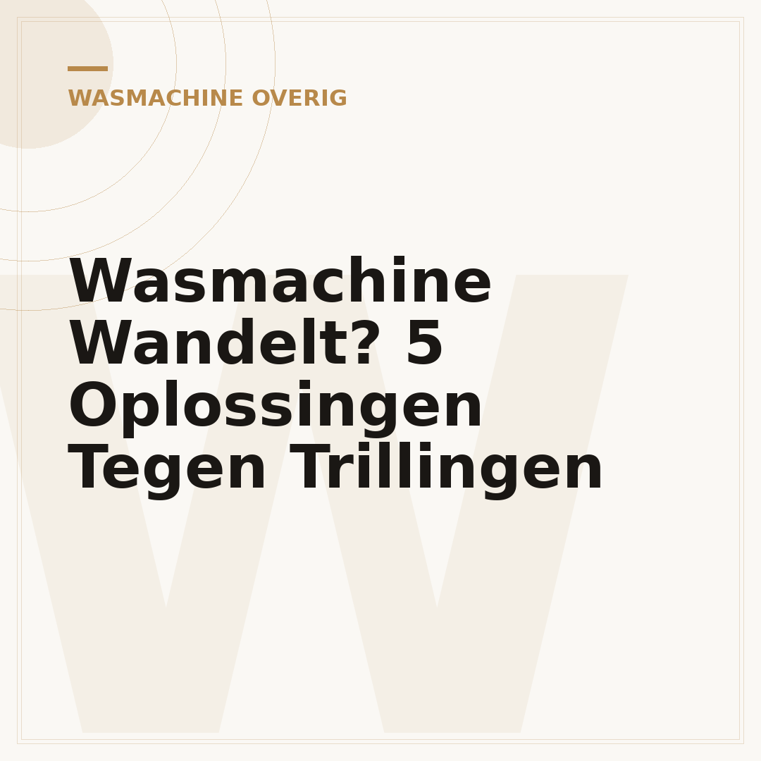 Wasmachine Wandelt? 5 Oplossingen Tegen Trillingen