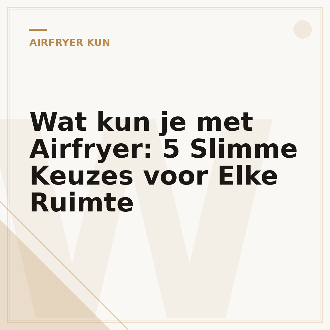 Wat kun je met Airfryer: 5 Slimme Keuzes voor Elke Ruimte