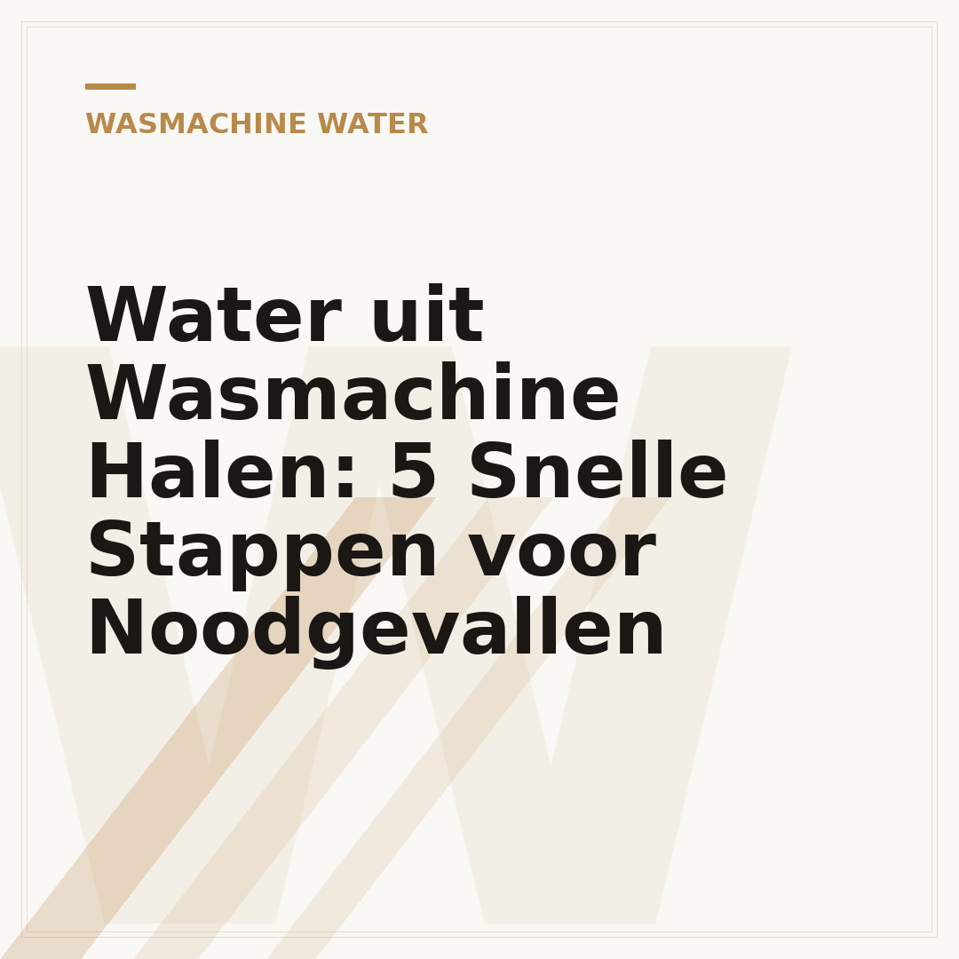Water uit Wasmachine Halen: 5 Snelle Stappen voor Noodgevallen