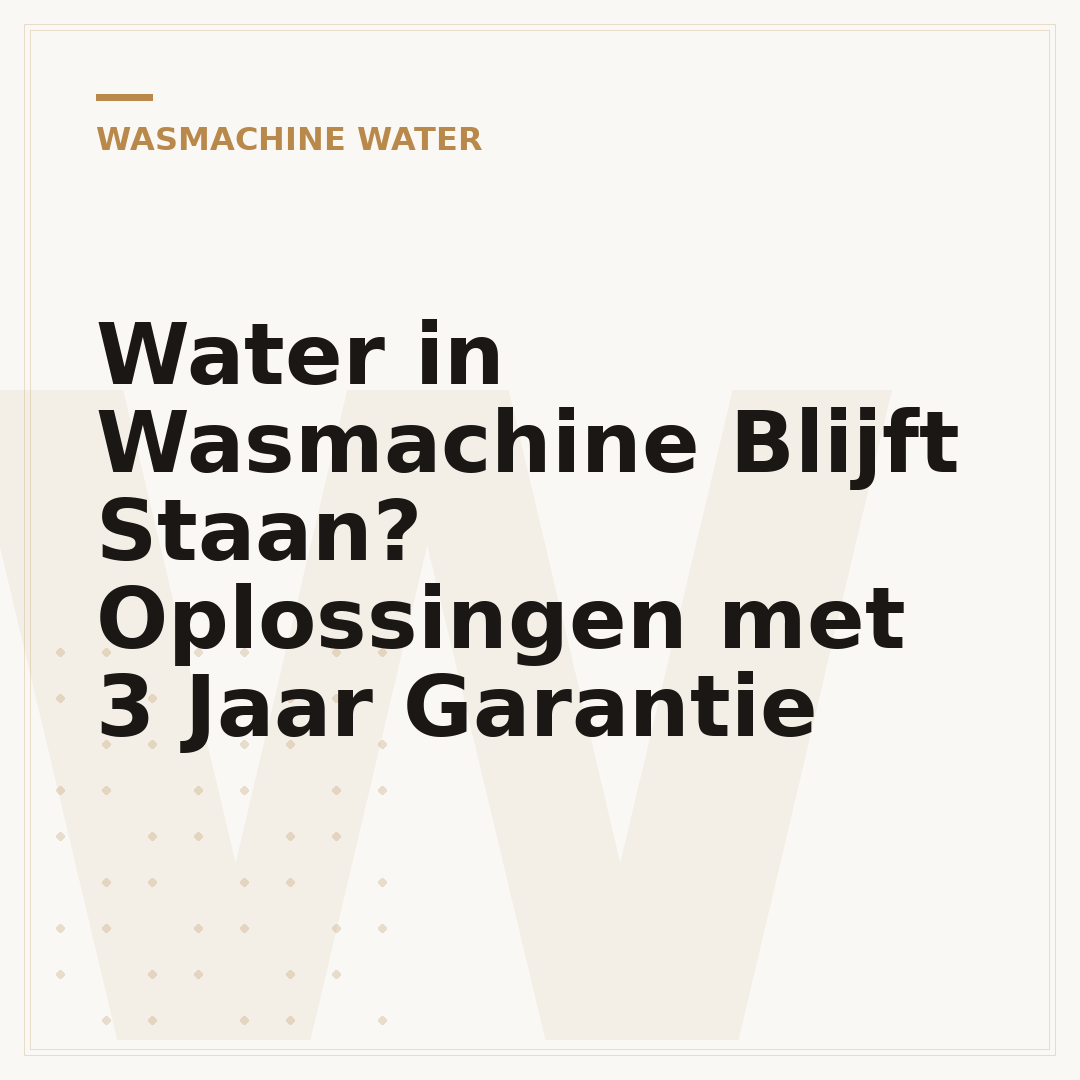 Water in Wasmachine Blijft Staan? Oplossingen met 3 Jaar Garantie