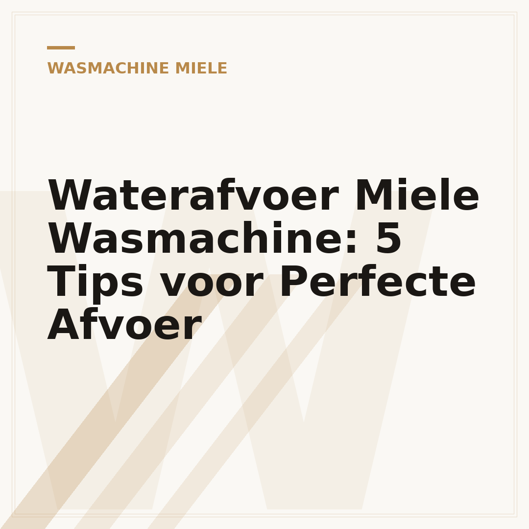 Waterafvoer Miele Wasmachine: 5 Tips voor Perfecte Afvoer