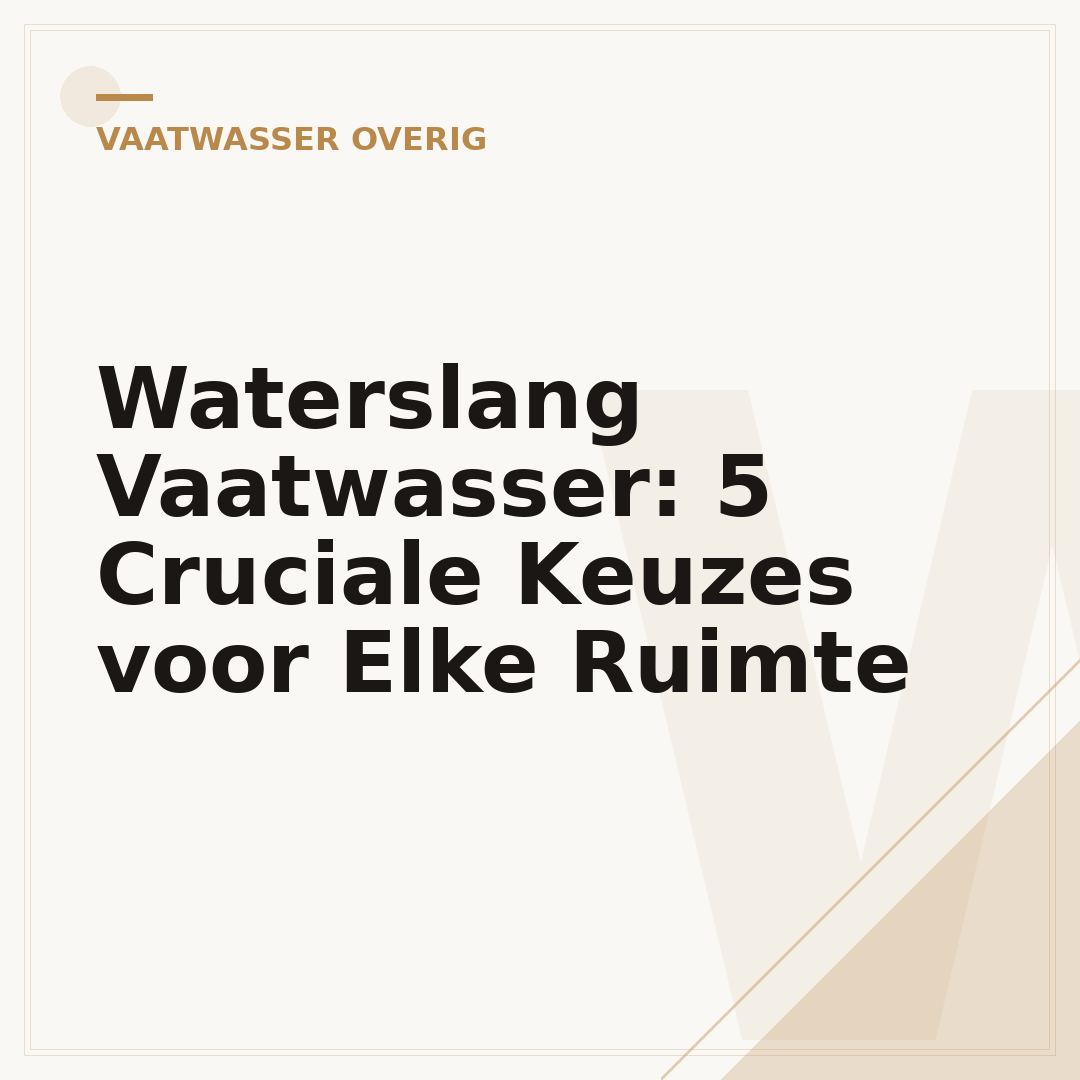 Waterslang Vaatwasser: 5 Cruciale Keuzes voor Elke Ruimte