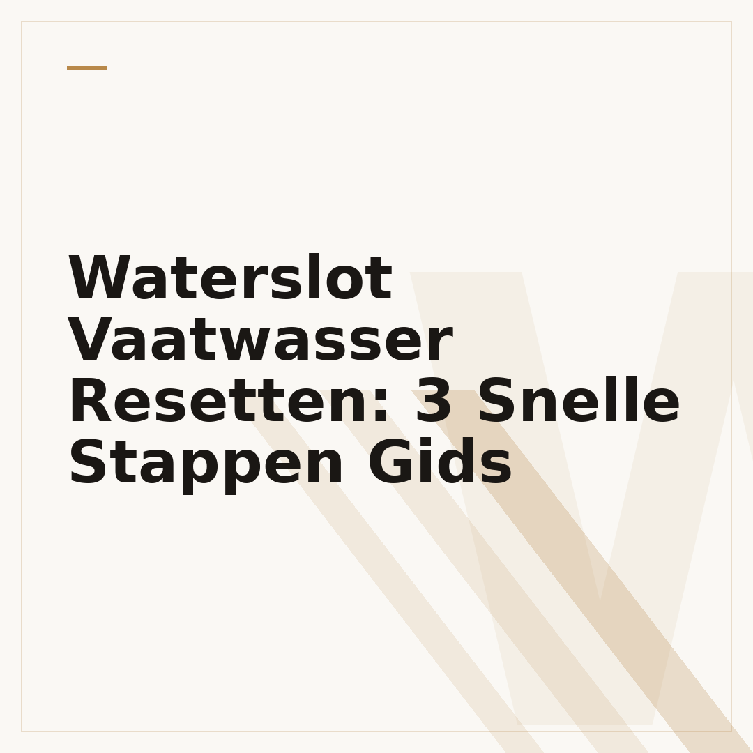 Waterslot Vaatwasser Resetten: 3 Snelle Stappen Gids