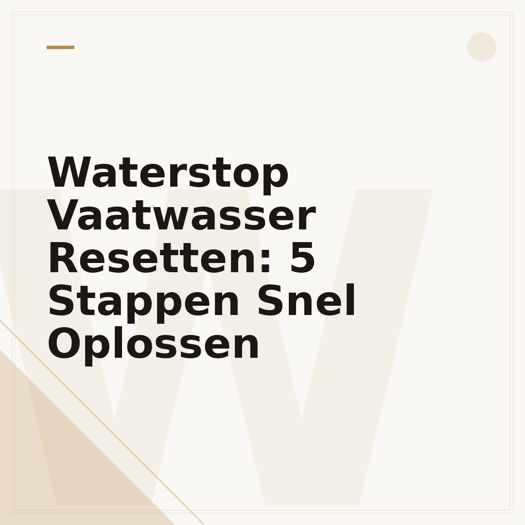 Waterstop Vaatwasser Resetten: 5 Stappen Snel Oplossen