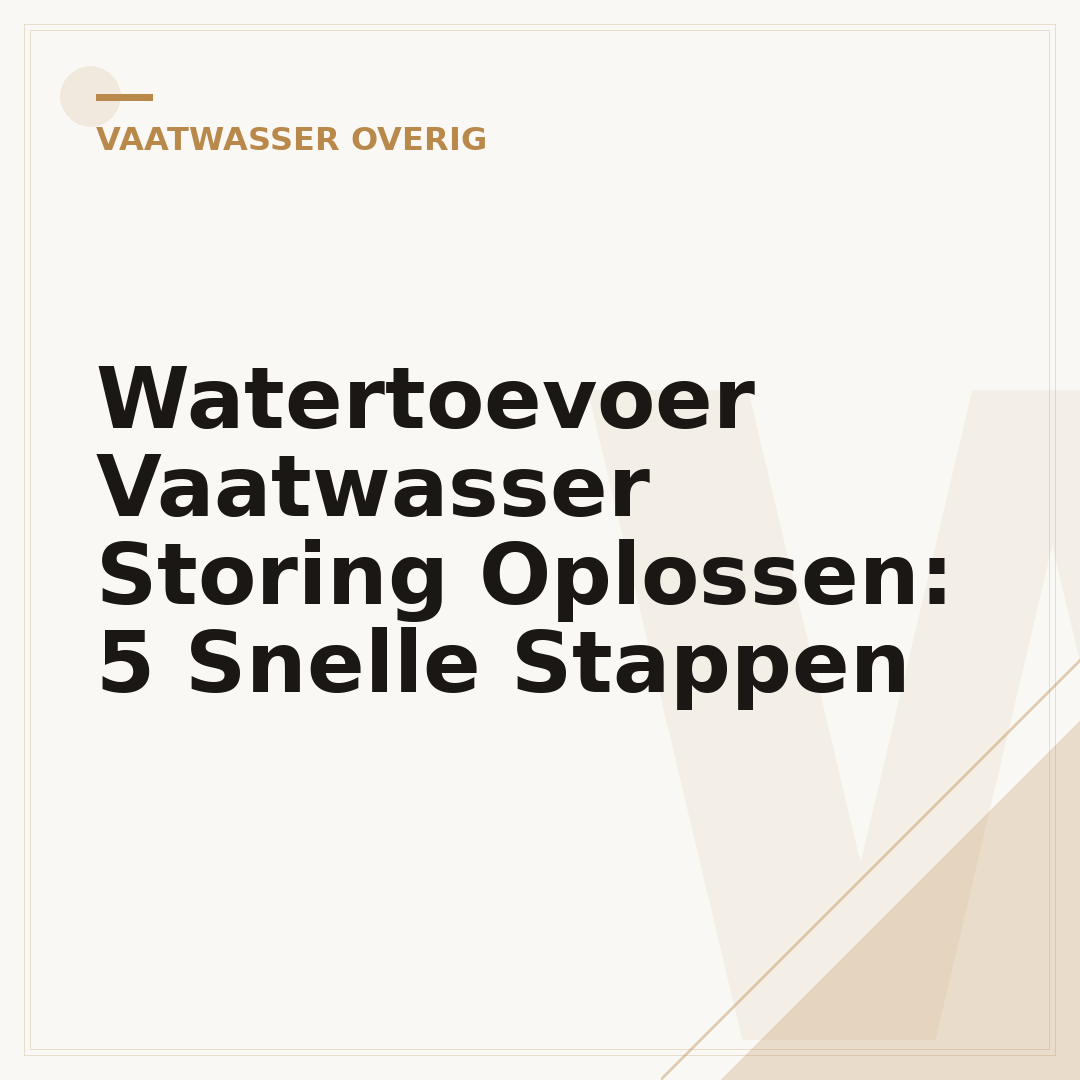 Watertoevoer Vaatwasser Storing Oplossen: 5 Snelle Stappen