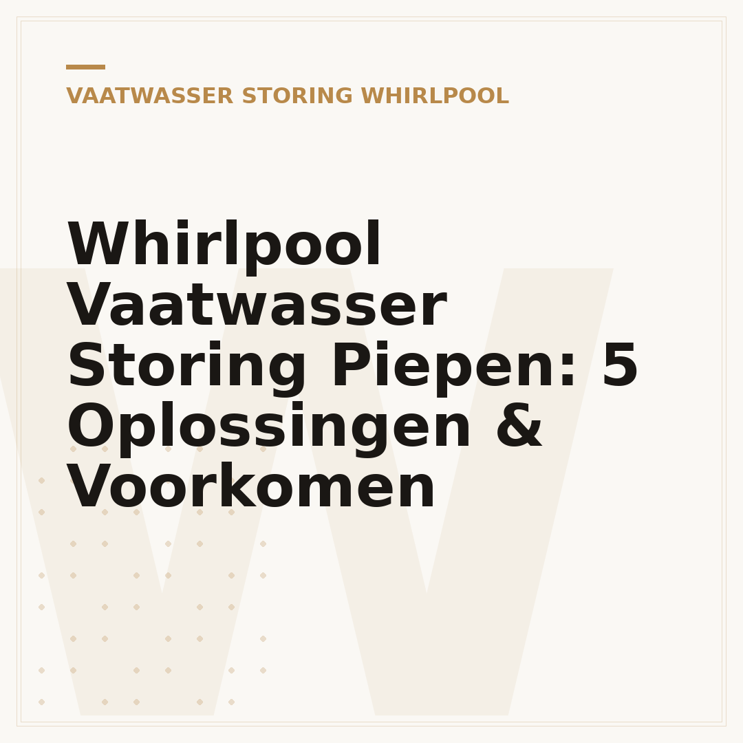 Whirlpool Vaatwasser Storing Piepen: 5 Oplossingen & Voorkomen