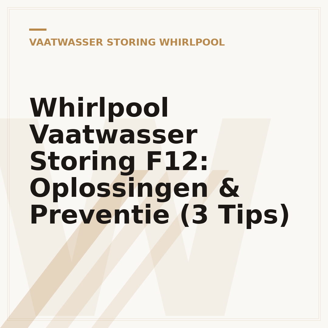 Whirlpool Vaatwasser Storing F12: Oplossingen & Preventie (3 Tips)