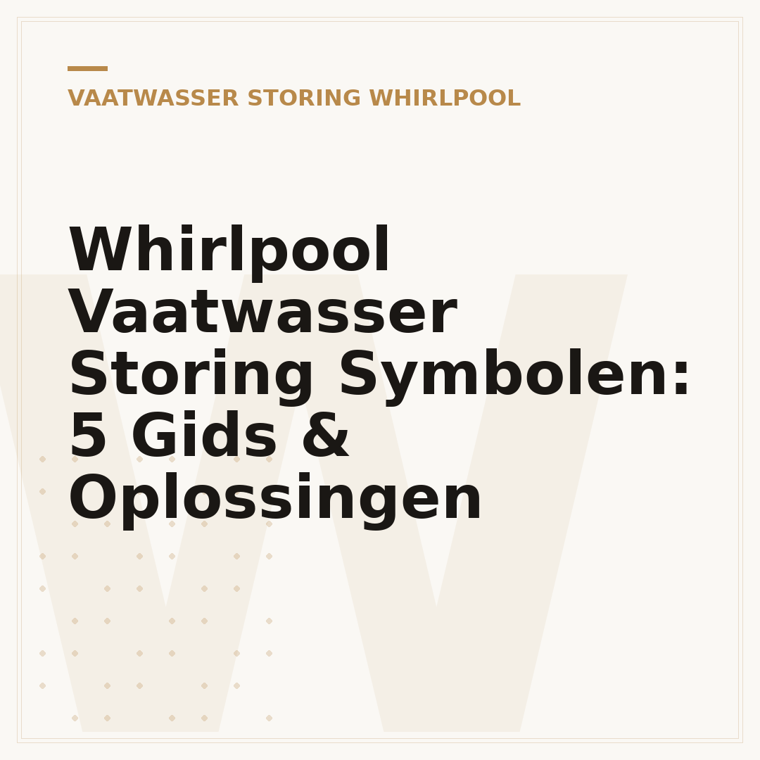 Whirlpool Vaatwasser Storing Symbolen: 5 Gids & Oplossingen