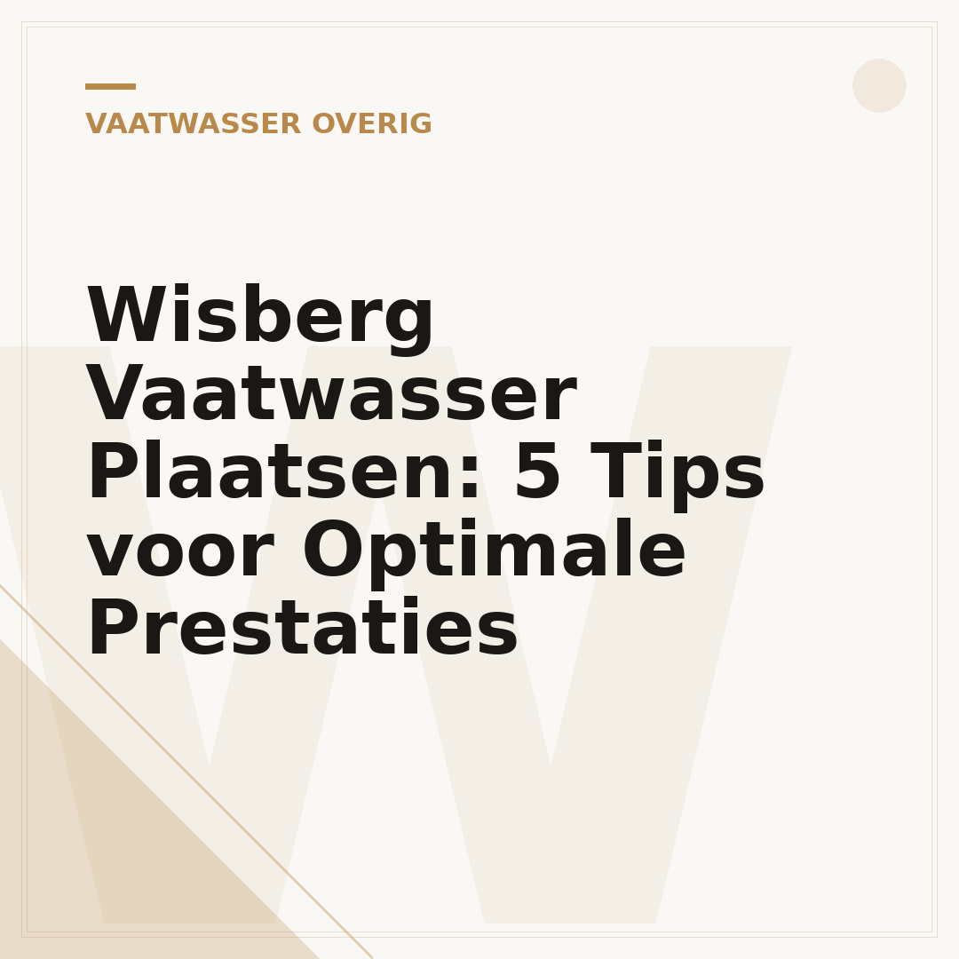 Wisberg Vaatwasser Plaatsen: 5 Tips voor Optimale Prestaties
