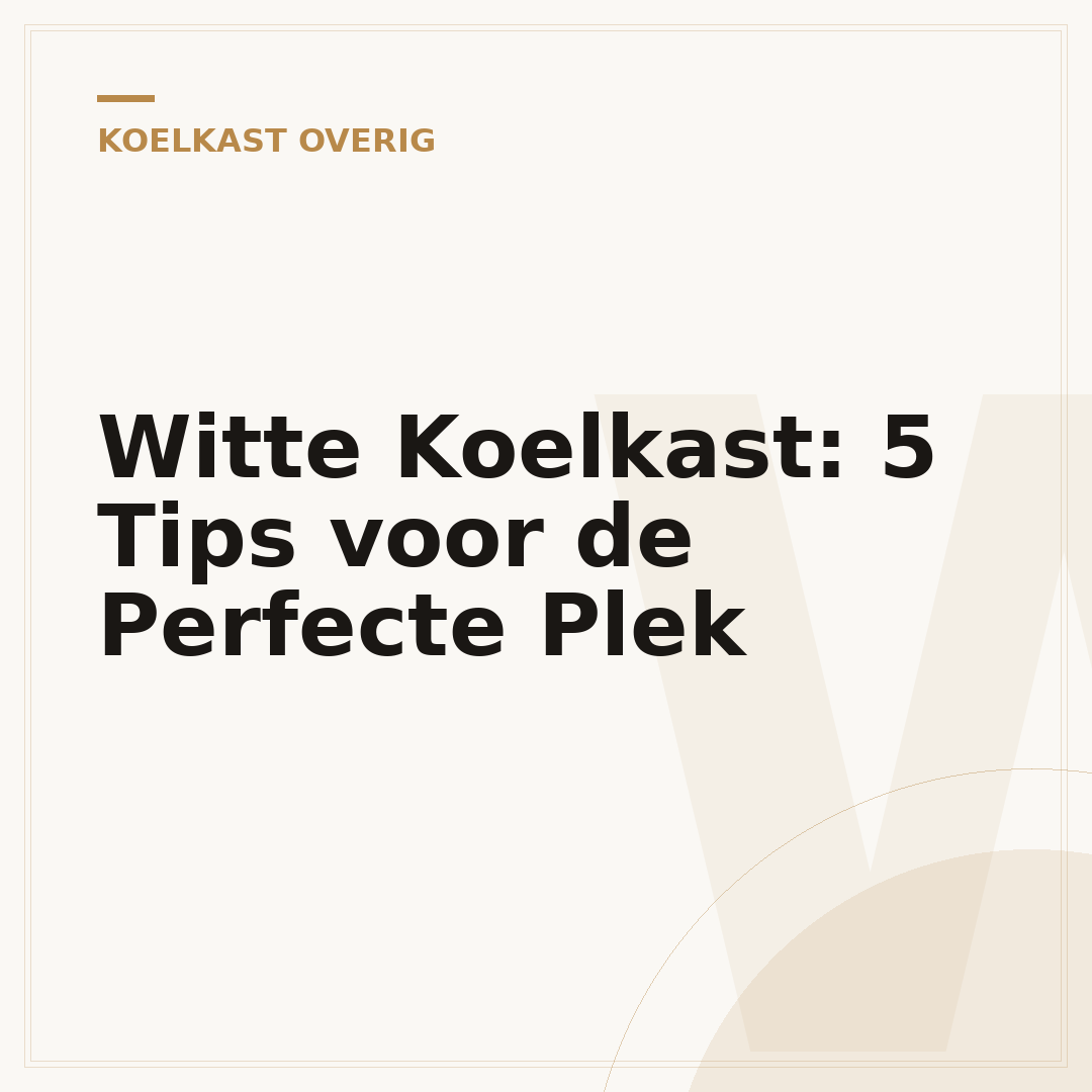 Witte Koelkast: 5 Tips voor de Perfecte Plek