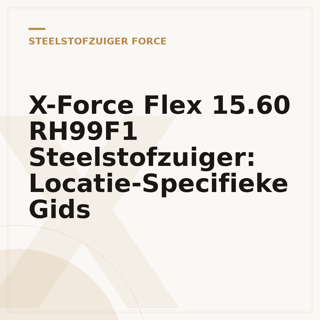X-Force Flex 15.60 RH99F1 Steelstofzuiger: Locatie-Specifieke Gids