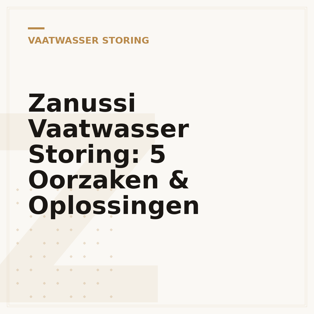Zanussi Vaatwasser Storing: 5 Oorzaken & Oplossingen