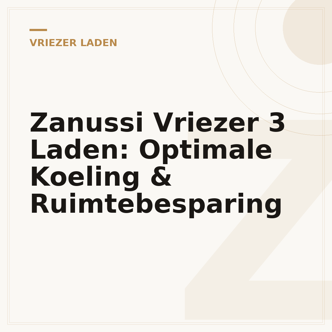 Zanussi Vriezer 3 Laden: Optimale Koeling & Ruimtebesparing