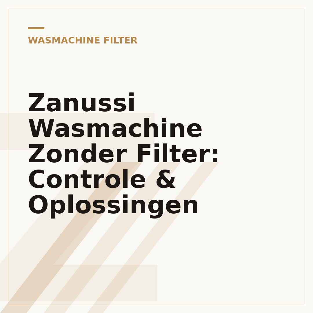 Zanussi Wasmachine Zonder Filter: Controle & Oplossingen