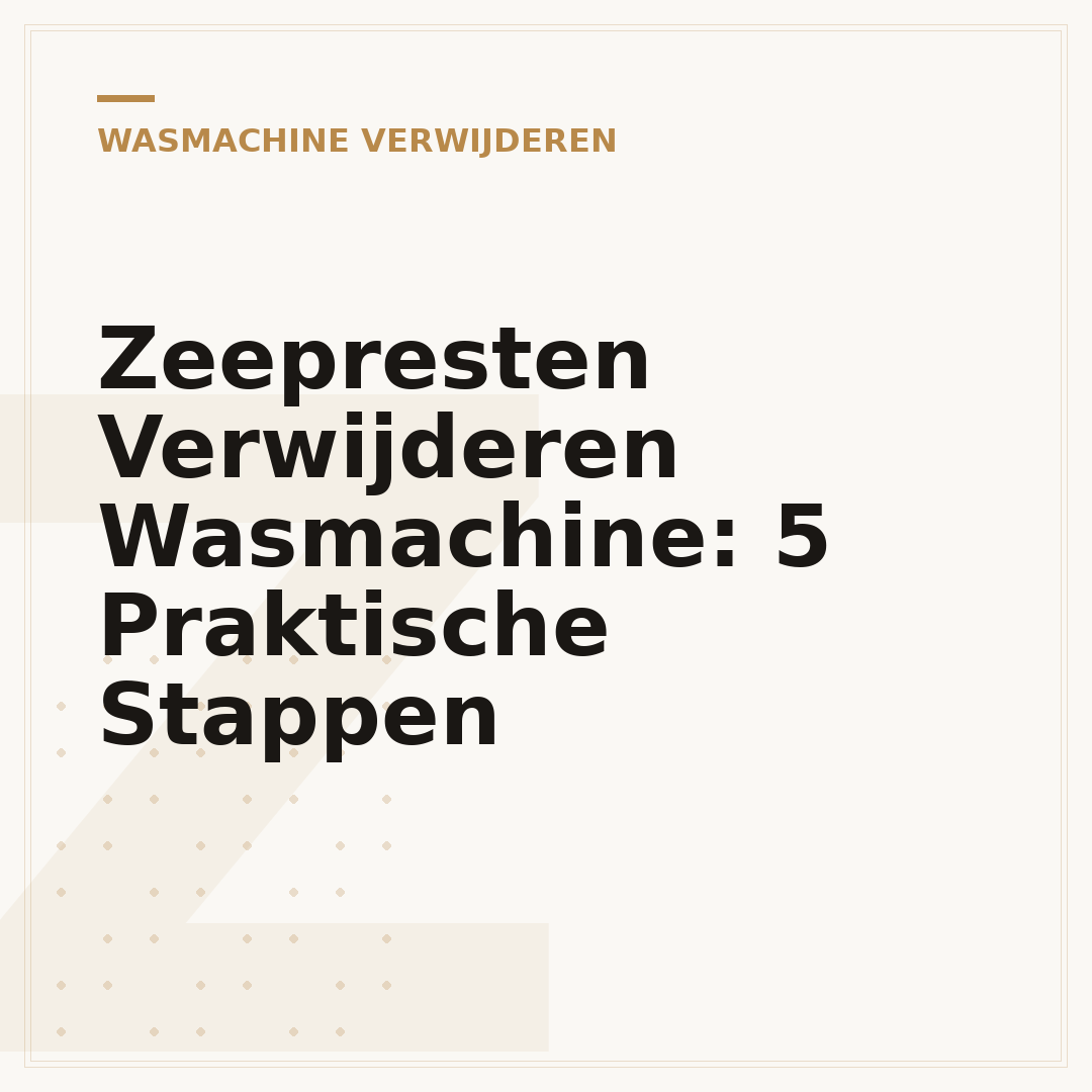 Zeepresten Verwijderen Wasmachine: 5 Praktische Stappen