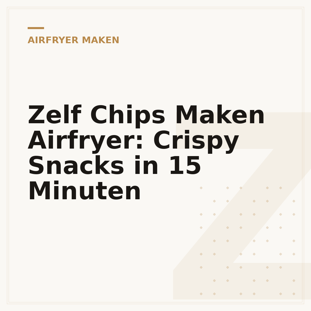 Zelf Chips Maken Airfryer: Crispy Snacks in 15 Minuten