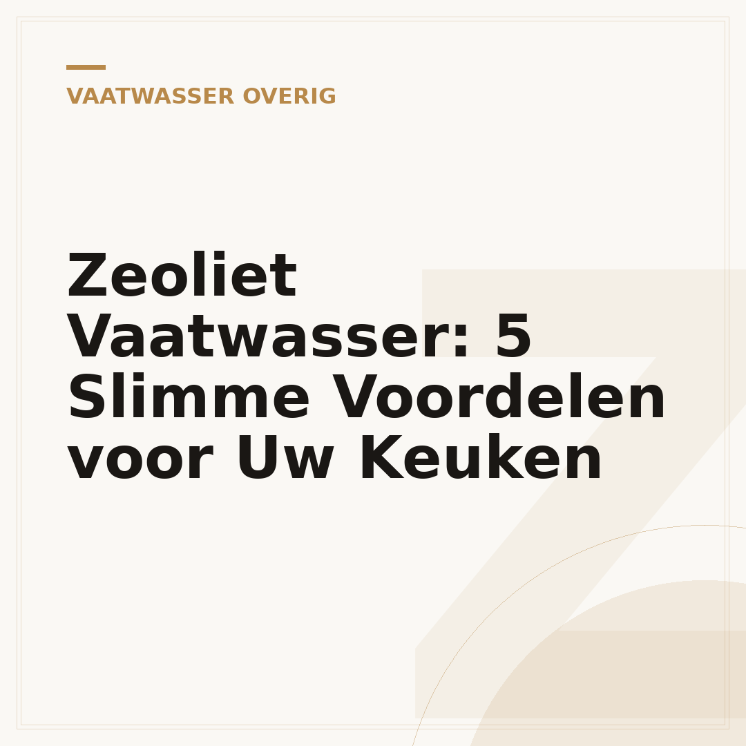 Zeoliet Vaatwasser: 5 Slimme Voordelen voor Uw Keuken