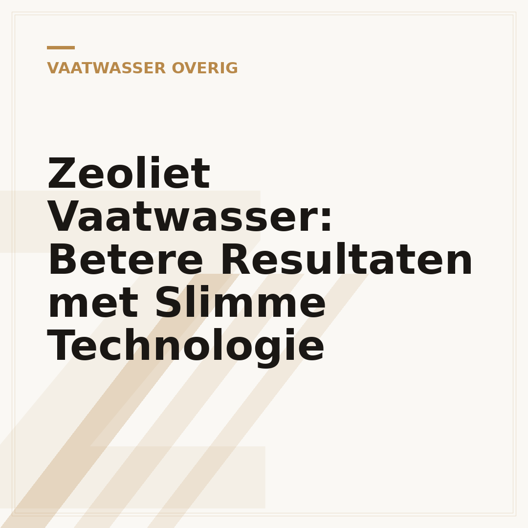 Zeoliet Vaatwasser: Betere Resultaten met Slimme Technologie