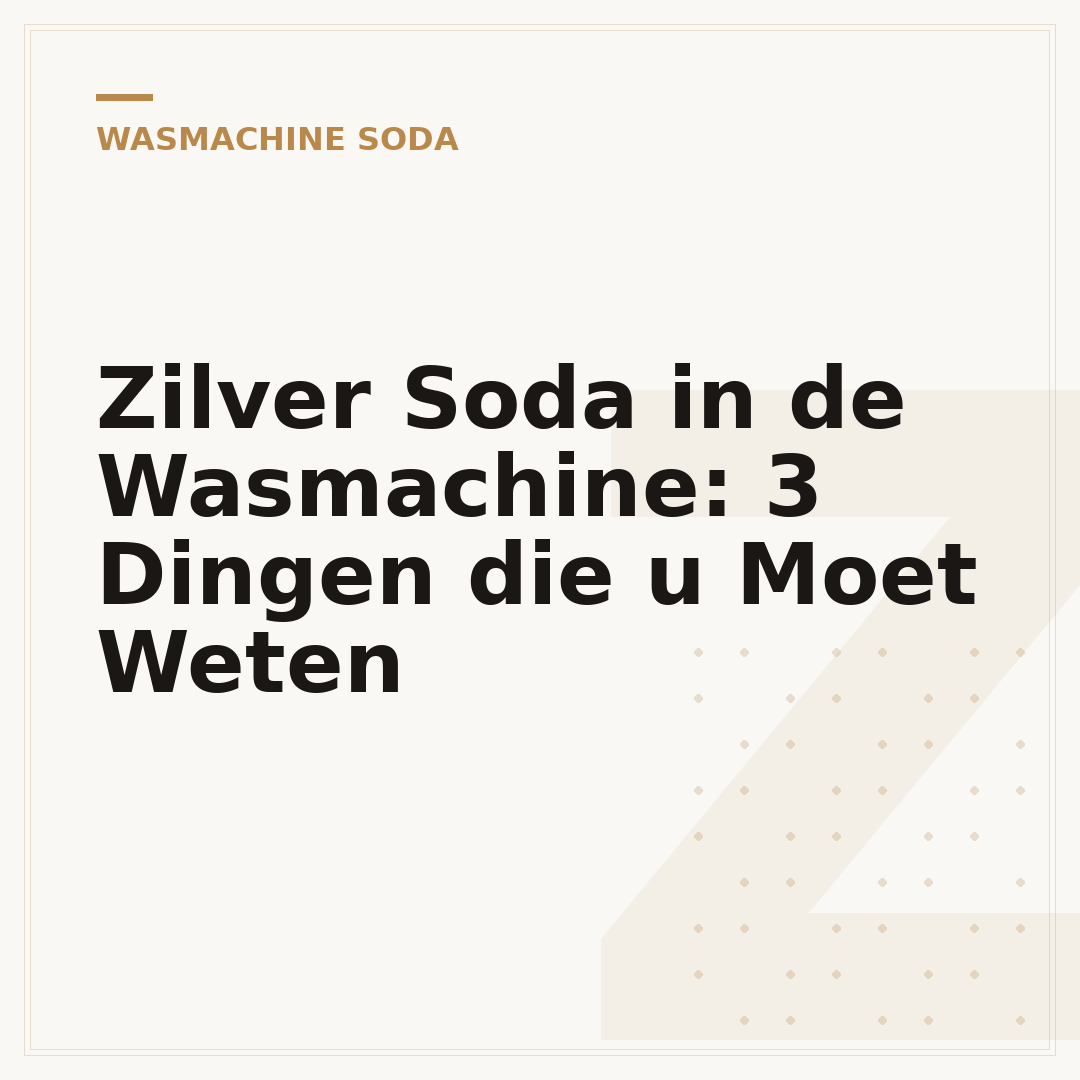 Zilver Soda in de Wasmachine: 3 Dingen die u Moet Weten