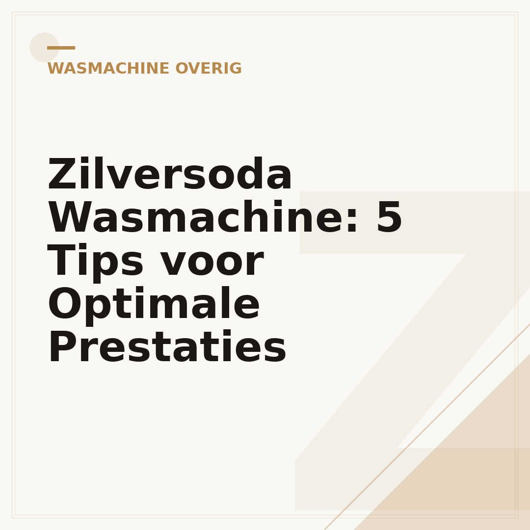 Zilversoda Wasmachine: 5 Tips voor Optimale Prestaties