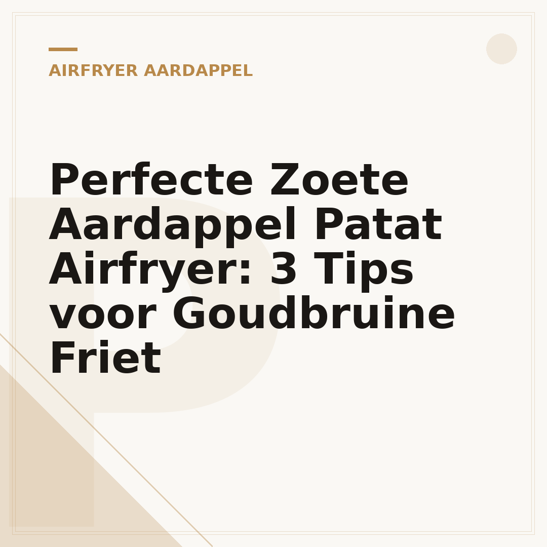 Perfecte Zoete Aardappel Patat Airfryer: 3 Tips voor Goudbruine Friet