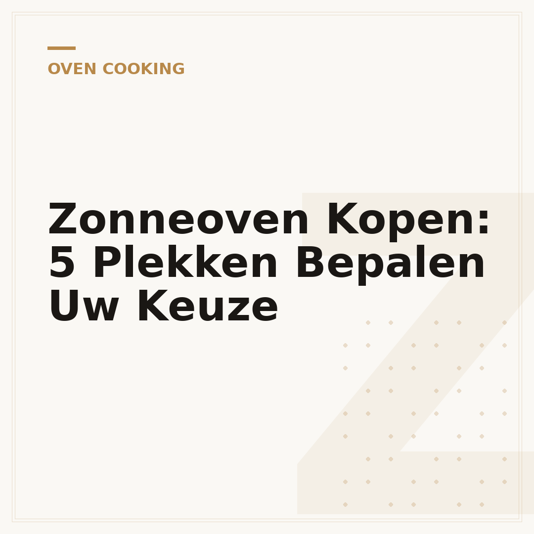 Zonneoven Kopen: 5 Plekken Bepalen Uw Keuze
