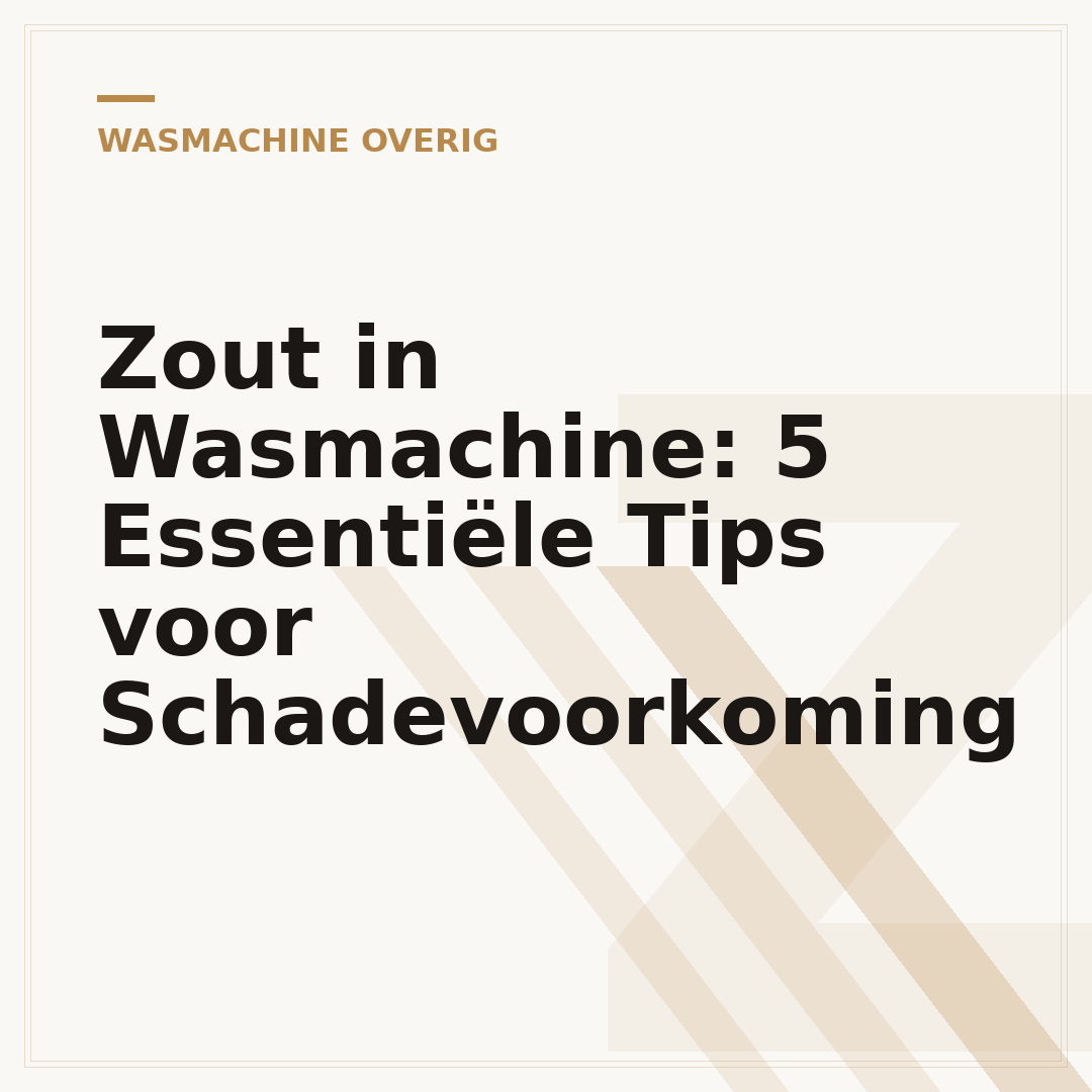 Zout in Wasmachine: 5 Essentiële Tips voor Schadevoorkoming
